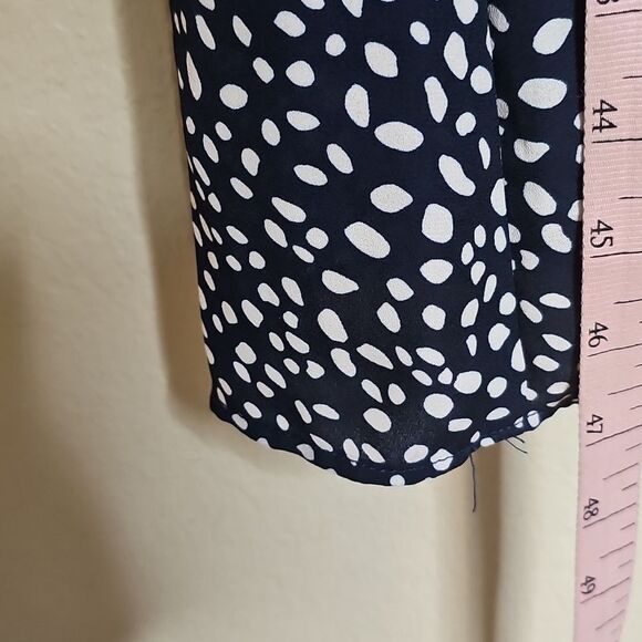 NWT Francesca's Miami Collections Blue and White‎ Dot Long Sleeve Midi Dress M - Picture 8 of 8